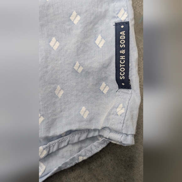 Scotch And Soda Long Sleeve Button Down Patterned Shirt, Large - Picture 5 of 15